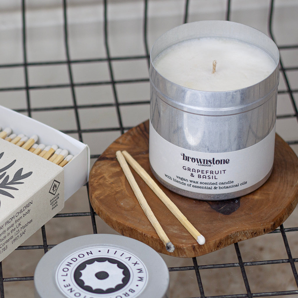 Grapefruit & Basil Tin Candle
