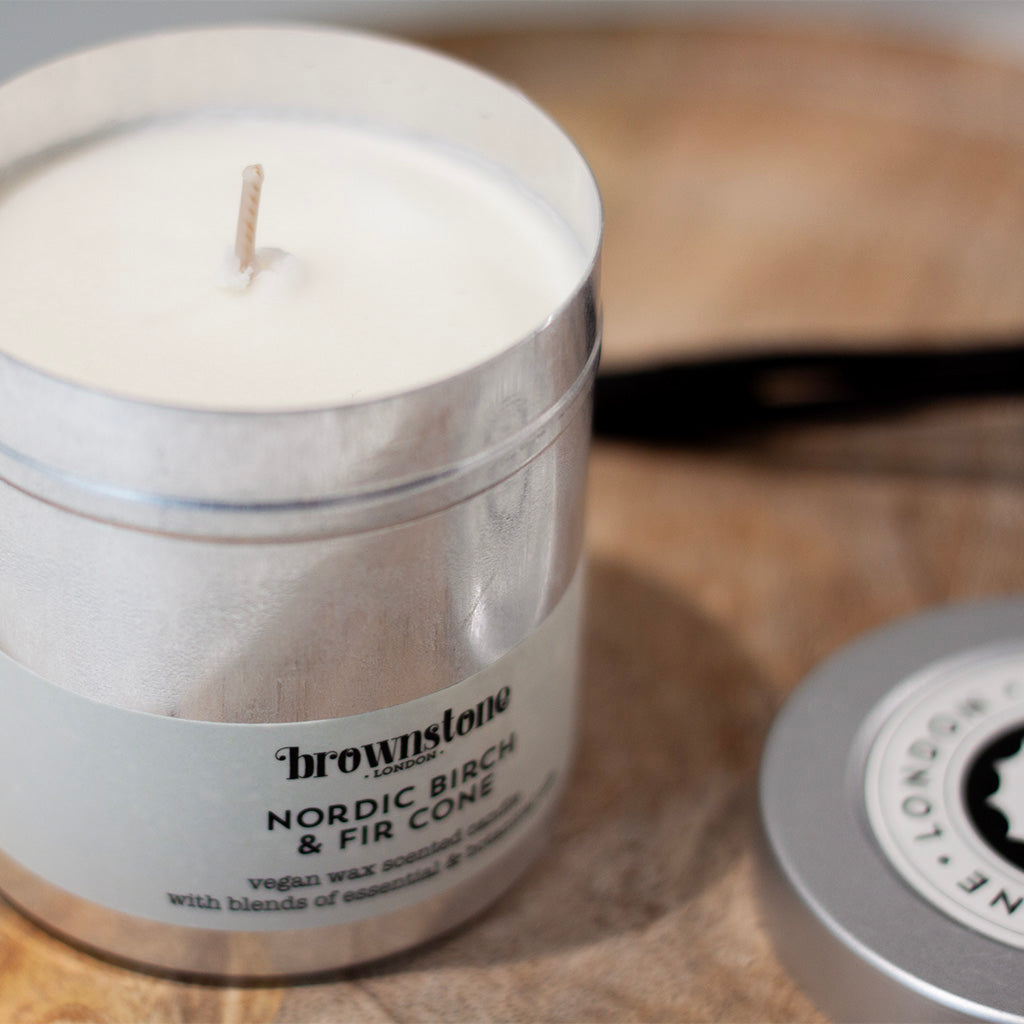 Nordic Birch & FIr Cone Tin Candle